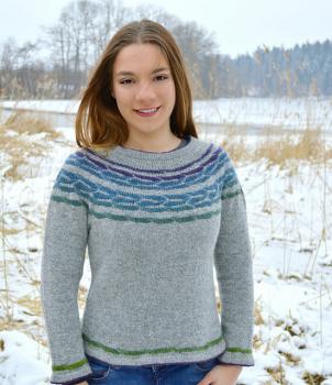 Pullover mit Rundpasse und Hebemaschen Strickanleitung