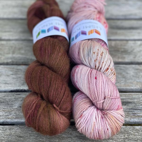 Petite Provence Set • handgefärbtes Garnset • Rosewood/Field Rose